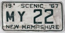 1967 Scenic New Hampshire Vanity License Plate MY 22 MY TWENTY TWO Low # picture