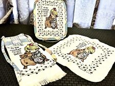 VTG Precious Moments Set Towel, Washcloth, Hot Pad “To The Sweetest Cookie” NOS picture
