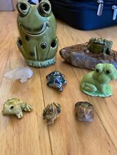 Vintage Set of Miniature 7 Frogs and 1 turtle picture