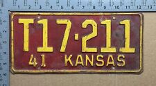 1941 Kansas truck license plate T17-211 YOM DMV Bourbon Ford Chevy Dodge 15888 picture