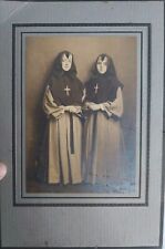 Antique Vtg Cabinet Card Photograph 2 Nun Nuns  1800's Religious Bazaar Veils picture