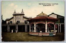 Ball Room in Happy Land Park South Beach Staten Island NY Postcard c 1912 (Rare) picture