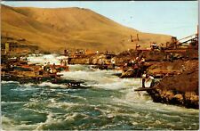 Old Celilo Falls OR-Oregon, View Fishing Landmark, Vintage Postcard picture