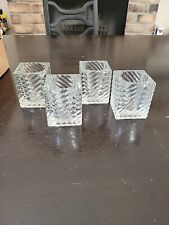 Set Of 4 Candle Holders, Tea Light, Heavy Glass picture
