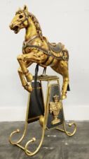 Rare Vintage Carousel Style Pendulum Balance Horse Decor Gold Gilt 40x20 picture