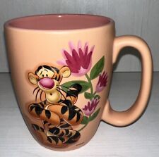 Disney TIGGER w/Flowers Pink/Peach Color 16 Ounce Mug EUC picture