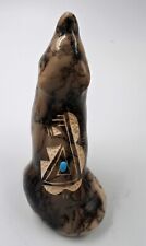 Navajo Pottery Horse Hair Howling Wolf Sculpture by Vail picture