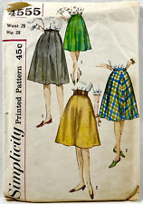 1960s Simplicity Sewing Pattern 4555 Womens Skirts 2 Styles 28 Waist Vintg 13046 picture