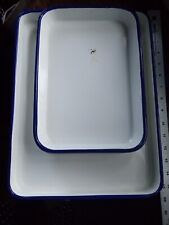 2 Enamel Ware Trays 12 And 15 Inches picture