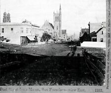 1867 SAN FRANCISCO POST STREET from MASON,TRINITY CHURCH,PLANK SIDEWALK~NEGATIVE picture