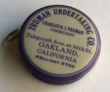 Antique TRUMAN UNDERTAKING CO. Cloth Tape Measure 1920s Era 48