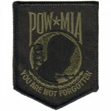 POW/MIA YOU ARE NOT FORGOTTEN OLIVE ON BLACK VETERAN MILITARY EMBROIDERED PATCH picture