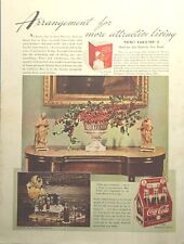Coca-Cola Six-Bottle Carton Christmas Flower Arranging Vintage Print Ad 1941 picture