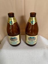 Schlitz Beer Open, Upside Down Label, UNIQUE, Pair of Glass Bottles, 7 inches picture