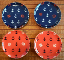 Set Of 4 Coasters Johnathan Adler Nautical Anchors Themed 4
