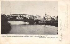 Crookston Minnesota~Bridge Over River to Town~Church? & Steeple~1905 UDB picture