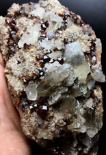 697g  Raw Natural rare Garnet  & Spessartine Quartz crystal specimens  K33 picture