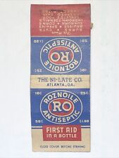 Roznoile Antiseptic First Aid Atlanta Georgia Vintage Matchbook Cover Matchbox picture
