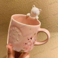 Starbucks Cute Pink Sakura Cat Coffee Mug Cup Cherry Blossom Christmas Gifts New picture