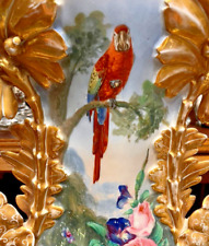 Large Antique 19th Century Vieux Old Paris Porcelain Vase w Macaw picture