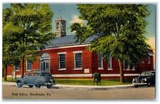 1945 Post Office Exterior Roadside Blackstone Virginia VA Posted Cars Postcard picture