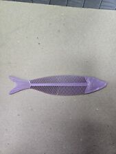 Vtg Plastic Novelty Hair Comb Purple Fish Bone Skeleton Figure 1964 H F Chicago picture
