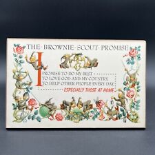 Vintage 1950’s Elves The Brownie Scout Promise Nostalgic Girl Scout Plaque 11x7 picture
