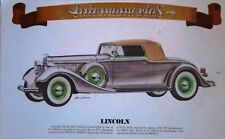 1935 Lincoln LeBaron Convertible car print (silver, tan top) picture