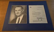 President Lyndon B. Johnson Authentic Hand Signed 1961 VP Letter & Photo Display picture
