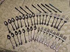 Vintage Normandy Stainless Flatware Japan 43 Piece  Roses  picture