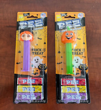 (2) PEZ Dispensers HALLOWEEN Witch & Pumpkin Characters. NEW. Sealed. W/ Candy picture