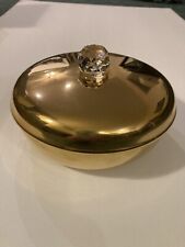 Vintage Valerio Albarello Brass Swarovski Crystal  Jewelry Trinket Box RARE picture