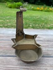 Antique Earlier Brass Crusie Lamp 5 Wick 19th Century picture