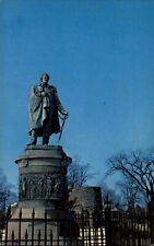 Commodore Matthew C Perry statue ~ Newport Rhode Island ~ 1950s-60s postcard picture