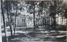 RPPC Main Lodge At Ted's Silver Ridge Resort Webster Wisconsin WI 1940s Postcard picture