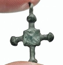RARE Authentic Medieval Crusader Bronze Cross Artifact : Circa 1095-1492 AD = H picture