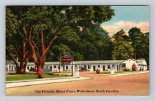 Walterboro SC-South Carolina, Friendly Motor Court  Advertising Vintage Postcard picture