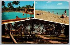 Silver Sands Oceanfront Motel Miami Florida Multi View Shoreline Coast Postcard picture