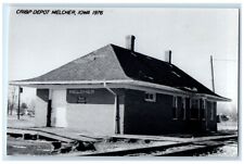 c1976 Cri&p Depot Melcher Iowa Railroad Train Depot Station RPPC Photo Postcard picture