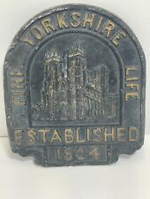 Yorkshire Fire & Life Insurance Company Plaque / Sign Aluminum Established 1824 picture