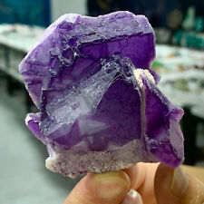 115G Rare transparent purple cubic fluorite mineral crystal sample/China picture