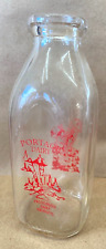 Vintage Square  Quart Milk Bottle -  Portage Dairy picture