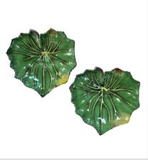 JUWC 1897 United Wilson Porcelain Grape Leaf Decorative Dish Leaf Set of  2 picture