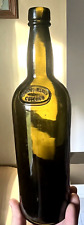 NICE OLIVE GREEN WHISKEY BOTTLE GROMMES & ULLRICH CHICAGO 1880'S ERA CLEAN L@@K picture
