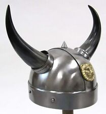 Authentic Reproduction Steel Viking Warrior Helmet Horns Christmas Costume picture