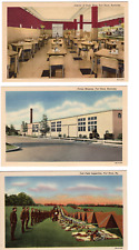 Vintage Postcard FORT KNOX, KY Soda Shop, Military, Museum 1940's Linen Lot of 3 picture