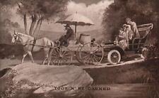 Vintage Postcard 1910's Toot 'N' Be Darned Carriage Horse Pulling Cart picture
