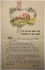 Let Us Go Into The House of The Lord, Vintage Holy Devotional Unposted Postcard. picture