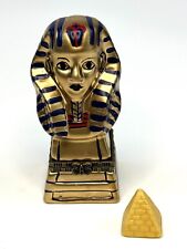 Porcelain Hinged Trinket Box King Tut Egypt Sarcophagus Pyramid Trinket picture