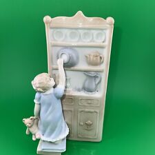 Vtg House of Lloyd 1989 Cookie Thief Figurine Music Box Little Girl w Teddy Bear picture
